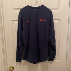 New Virginia UVA Cavaliers Softball Team Issued Nike Blue Orange Pullover Small